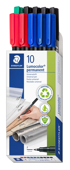 Staedtler Marker Lumocolor Perm 0.6mm assortment (10)